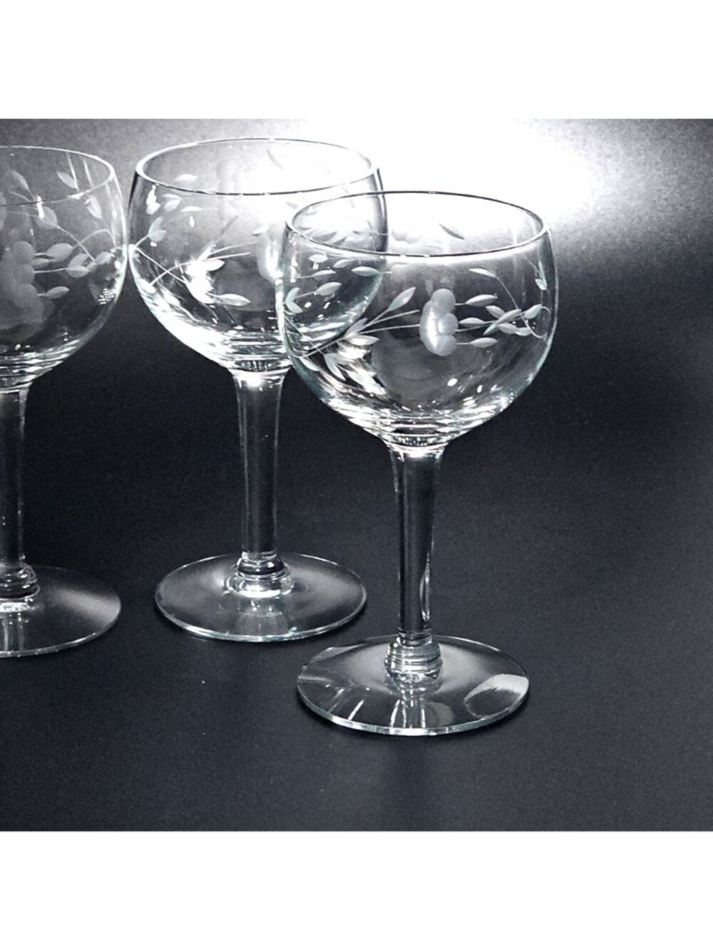 4 Princess House Heritage Cocktail Glasses 5" vtg crystal floral design liqueurs - Picture 3 of 8